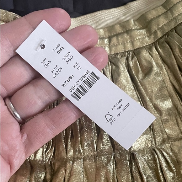 Shiny Gold Skater Skirt - Picture 2 of 5